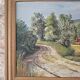Oil painting on Isorel - Hilly countryside landscape Signed H Pages 1969