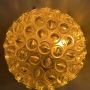Pair of vintage wall lights, pressed molded glass, France 1960s