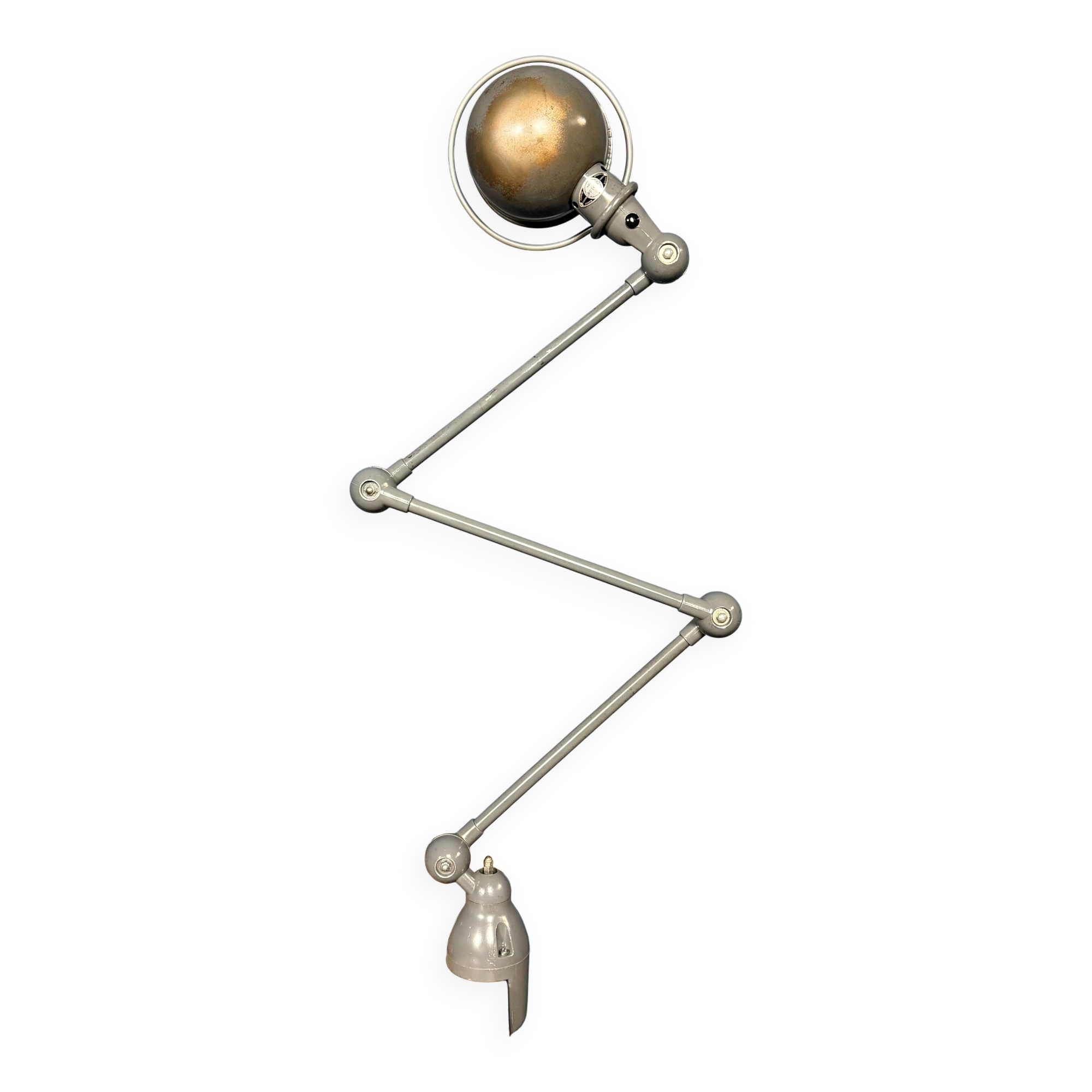 Dark grey Jielde three-arm clamp table lamp