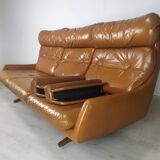 Scandinavian fawn leather sofa