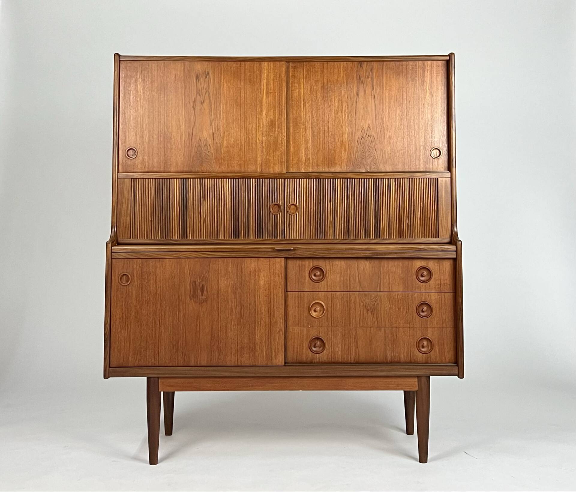 Danish teak highboard cabinet by Johannes Andersen 1960s