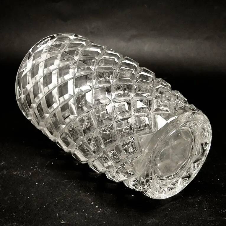 Modernist vase, transparent glass, Poland, 1970s