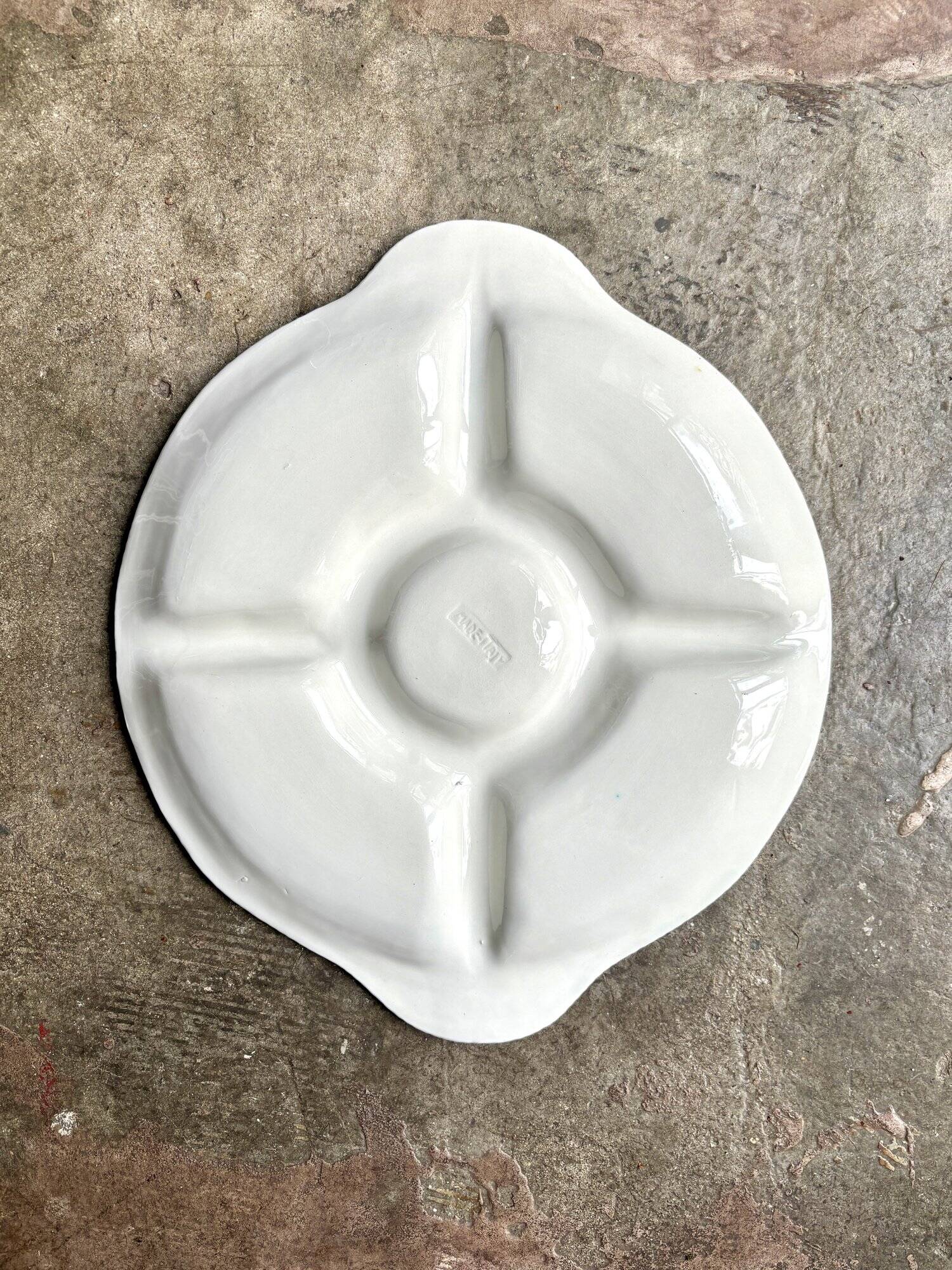 Italian woven earthenware compartment dish