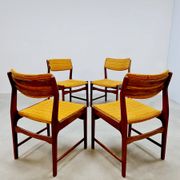 Vintage Danish dining chairs 'Orange elegance'