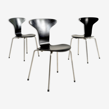 Ensemble de 3 chaises 31105 Arne Jacobsen 1er édition