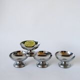Lot de 4 coupes en inox basses 1970 9 X 5 cm