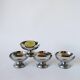 Set of 4 low stainless steel bowls 1970 9 x 5 cm