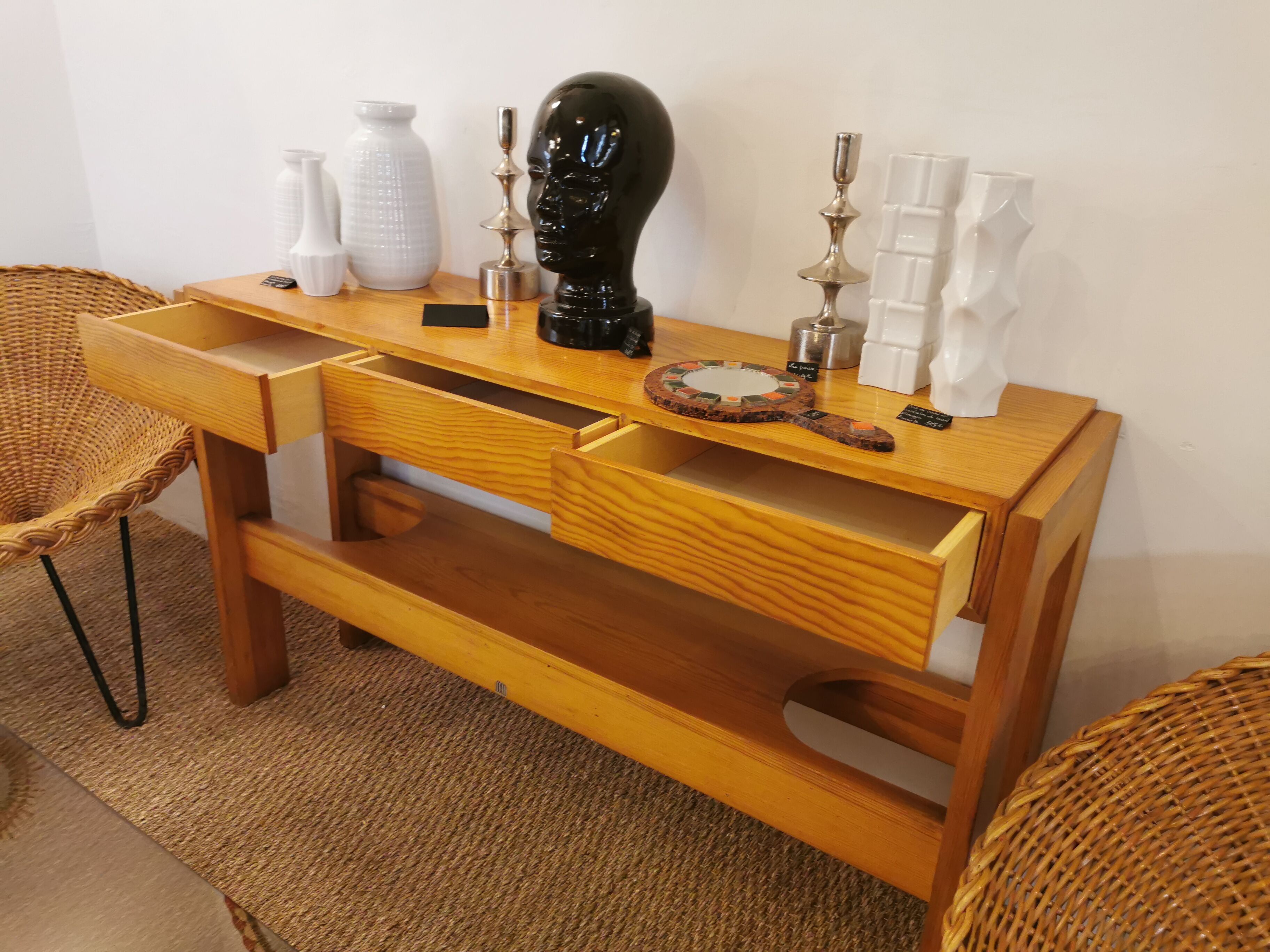 Minimalist console in vintage, 60s