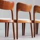 Set of 8 vintage Danish dining chairs by Niels Koefoed 1960s teak