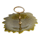 Plat à fruits en barbotine, faïence de Sarreguemines , coupe