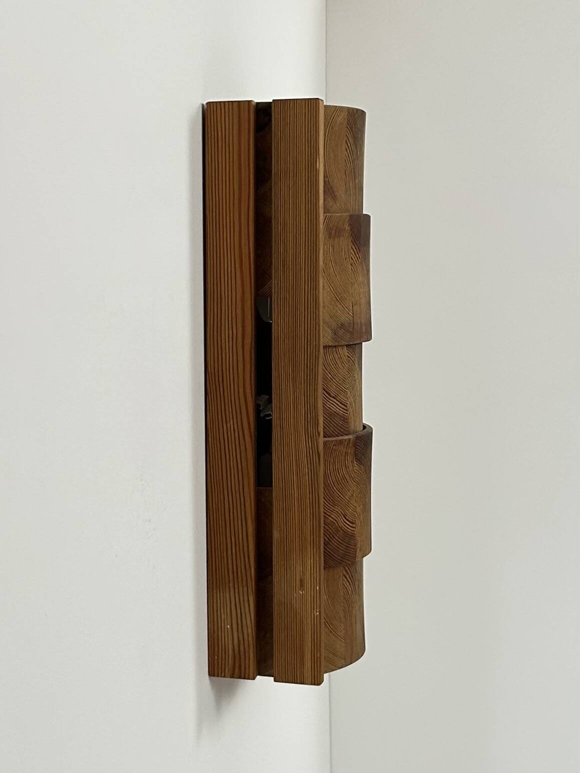 Vintage XL wall light, pin, suede, 1970