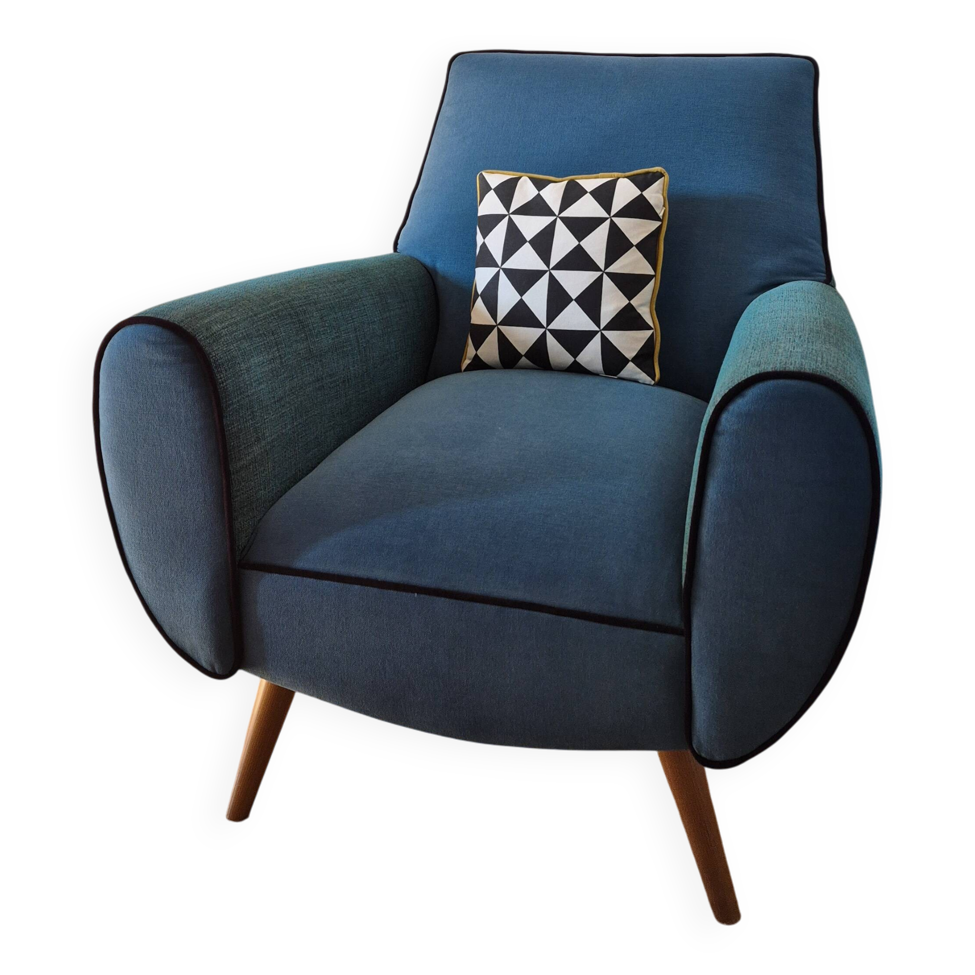 Fauteuil club bleu canard