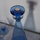 Service a liqueur verre bleu et argent vintage 50's