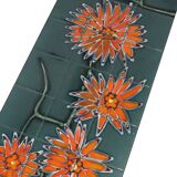 Large Ceramic Tile Table adri Orange Flowers Abstract 109cm