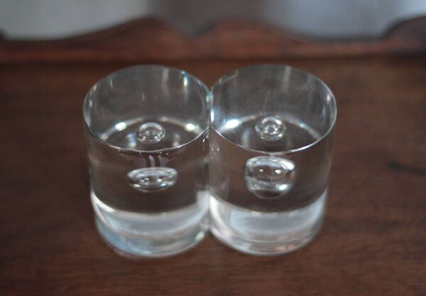 Paire de serre-livres verre Murano Designer Barbini, serre-livre moderniste