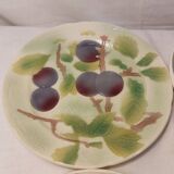 Set of 4 plates in St Clément Barbotine - Majolica - Fruits