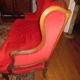 Antique Louis XV style red velvet sofa