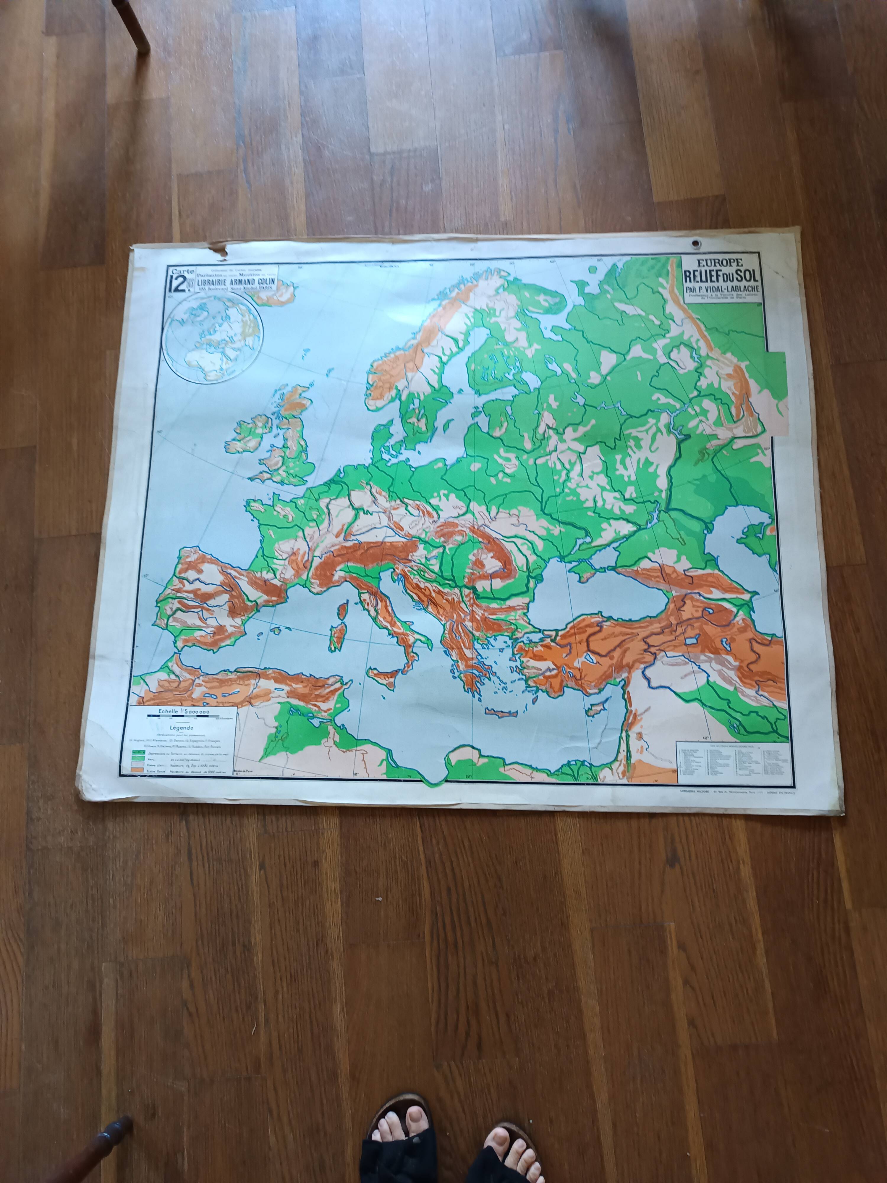 old school map 1950 Paul Vidal Labache n°12