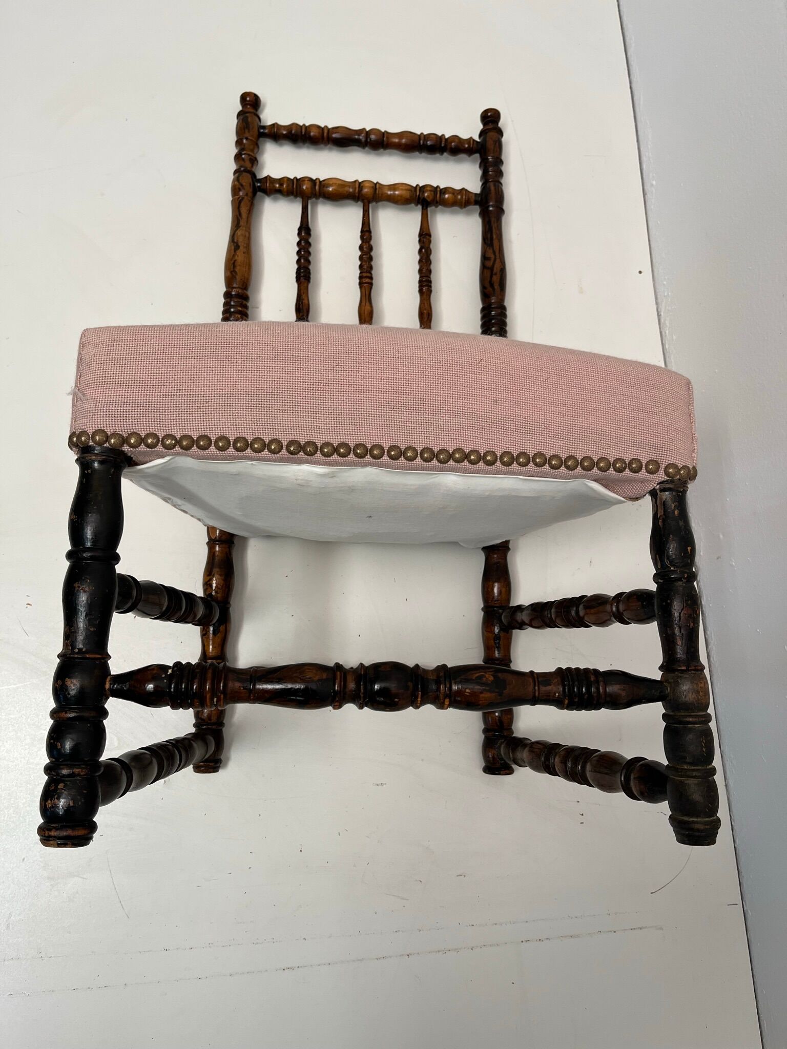Children's chair Napoleon III wood turned vintage