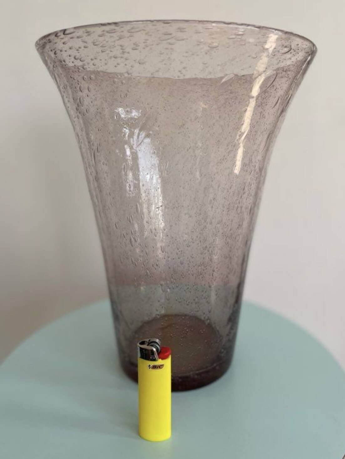 BIOT blue glass vase