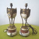 Paire de lampes athéniennes en marbre et bronze