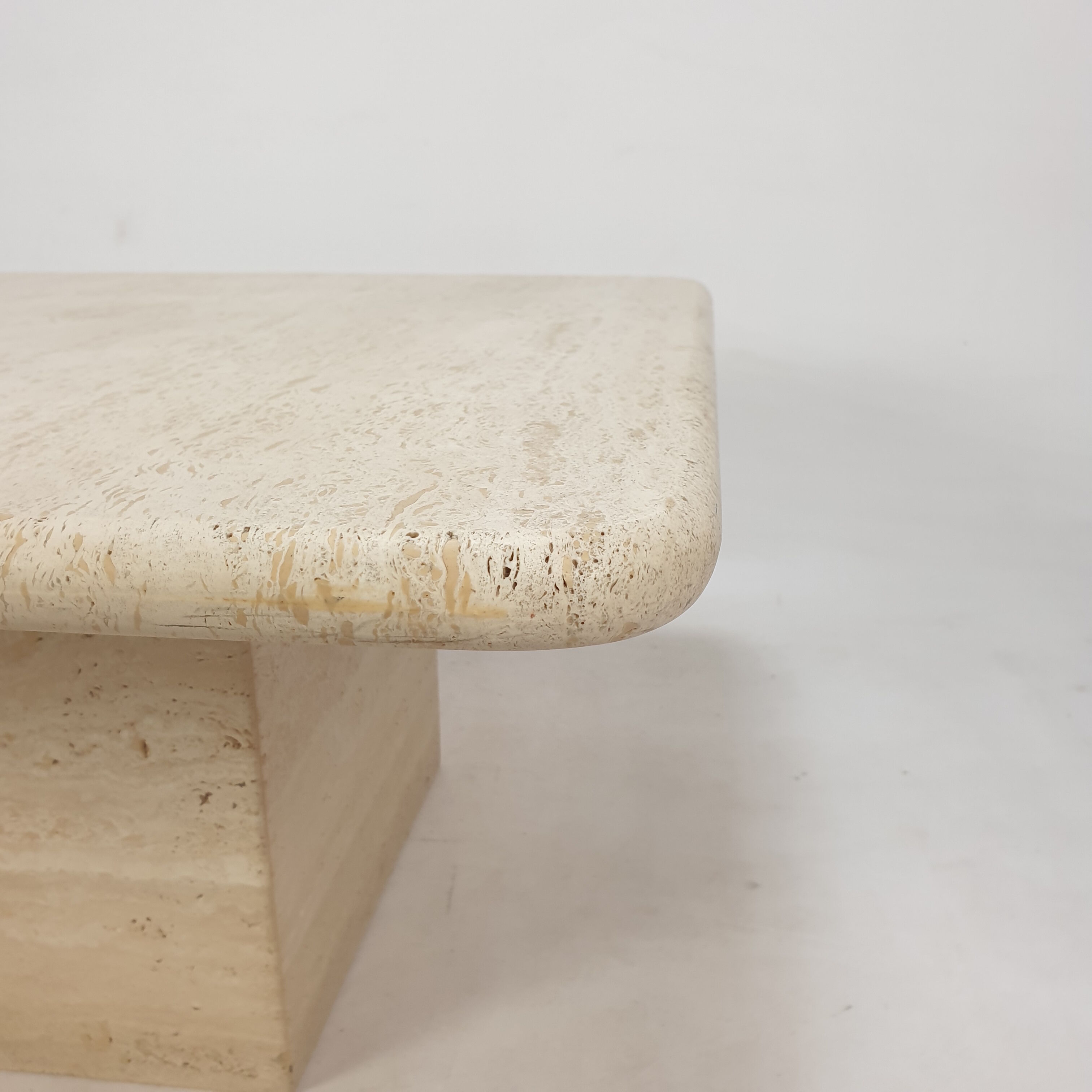 Italian travertine coffee table, 1980