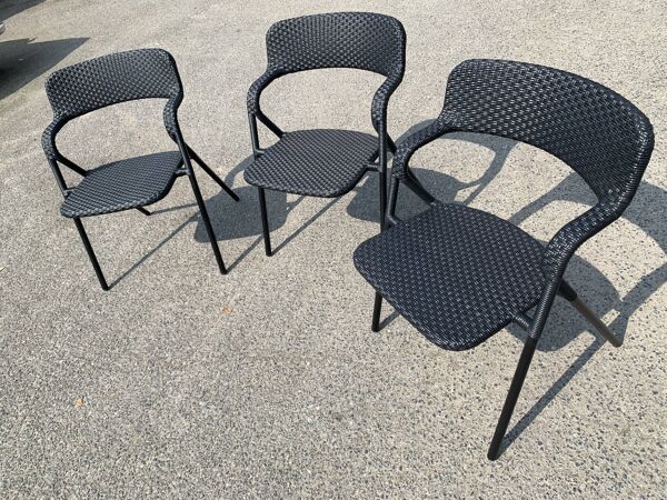 Fauteuil Villette noir mat aluminium, série limitée neuve