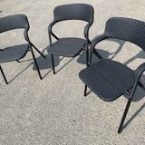 Fauteuil Villette noir mat aluminium, série limitée neuve