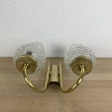 1950s brass and tulip Bubble wall lamp