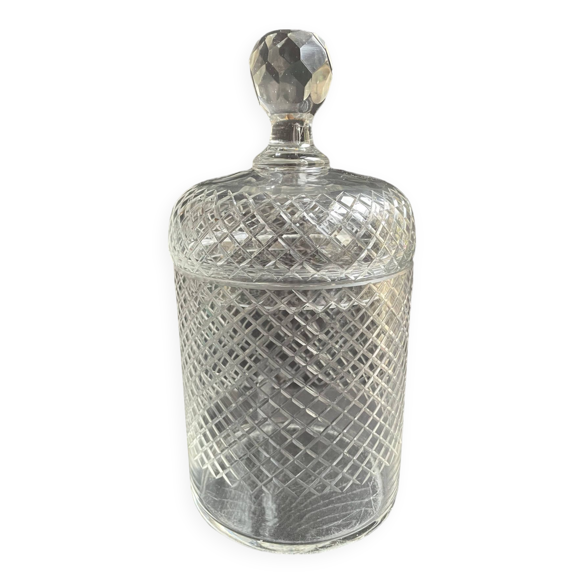 Cut crystal covered pot attributed to Saint Louis