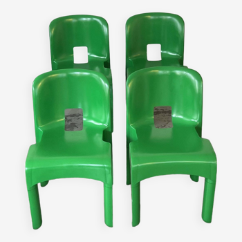Set of 4 Universale chairs by Joe Colombo for Kartell Italy 1970s