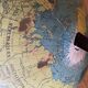 Mappemonde lampe, globe terrestre vintage