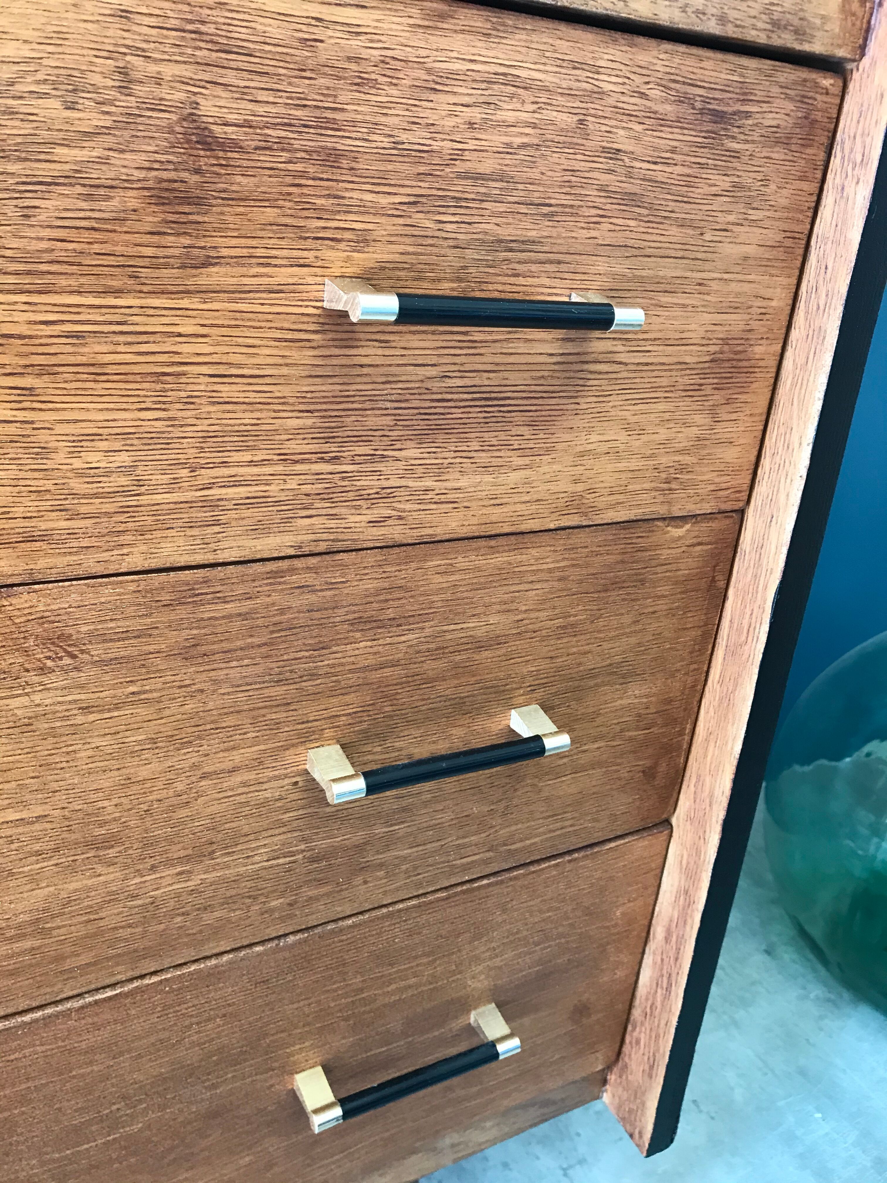 Vintage chest of drawers with compass feet