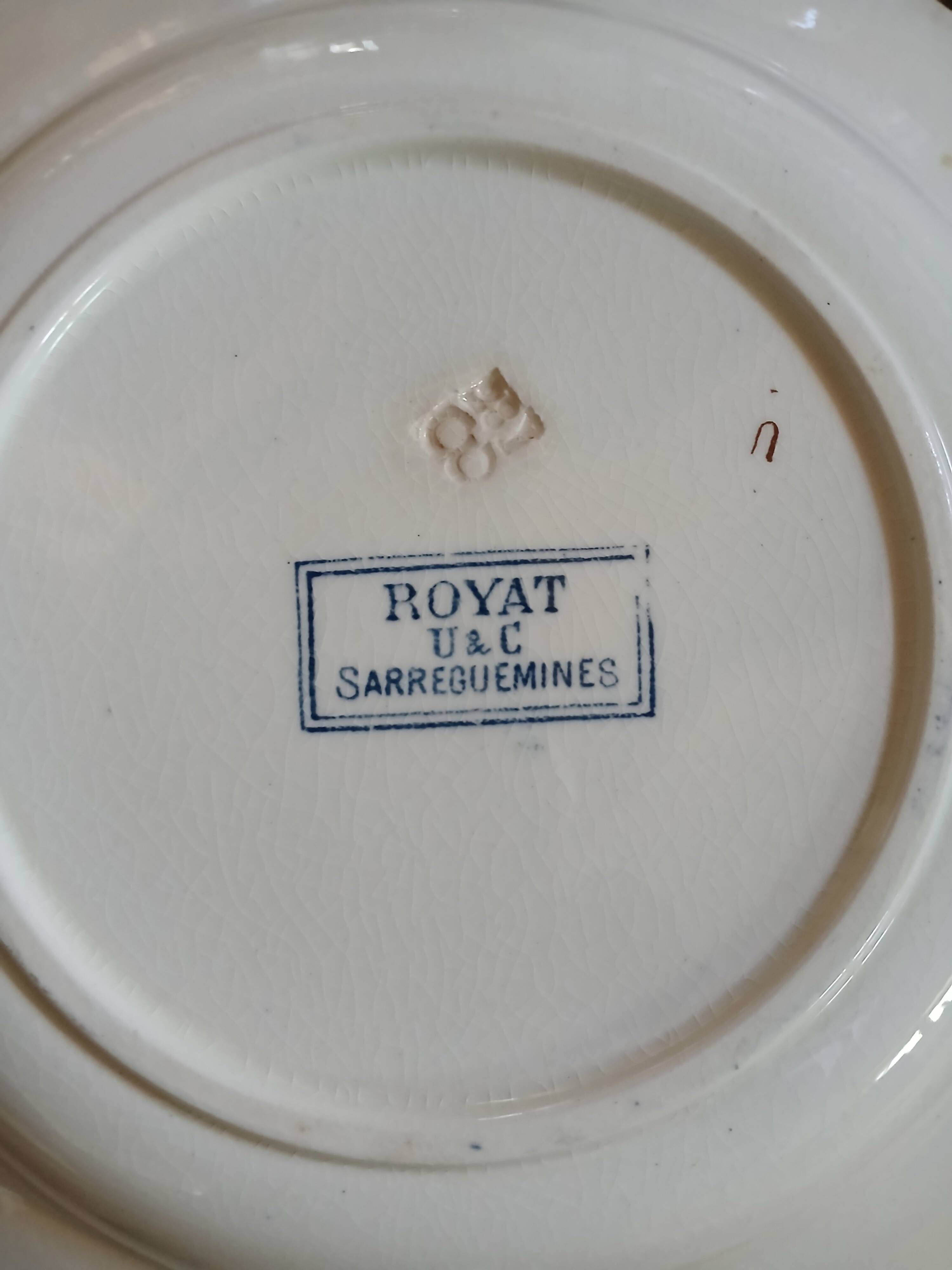 6 antique deep plates in ironstone