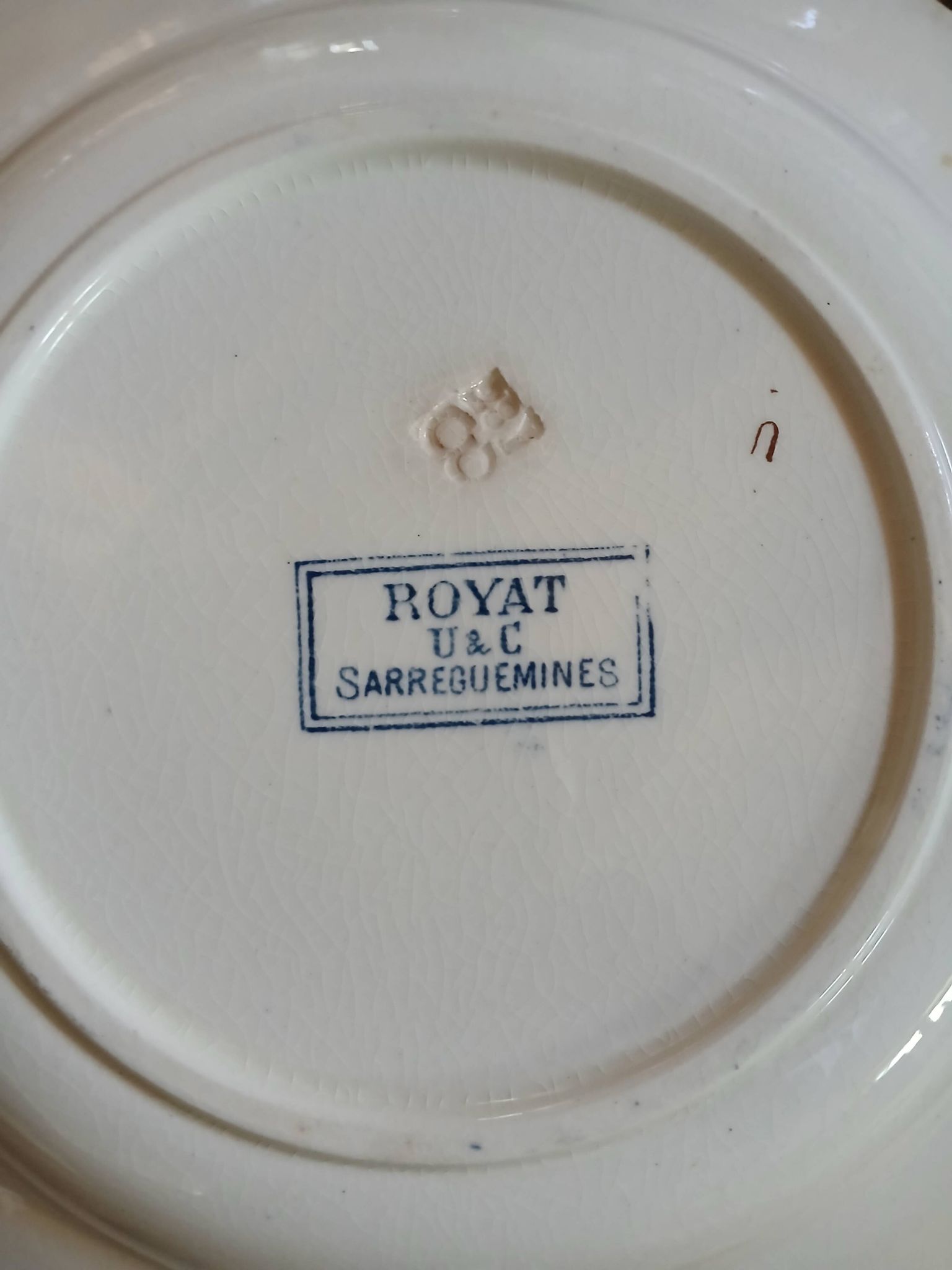 6 antique deep plates in ironstone