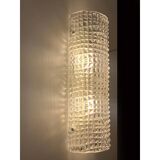 Set of Two "Crocodile" Transparent Murano Glass Wall Sconces