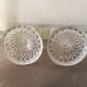 Pair of molded glass candlesticks