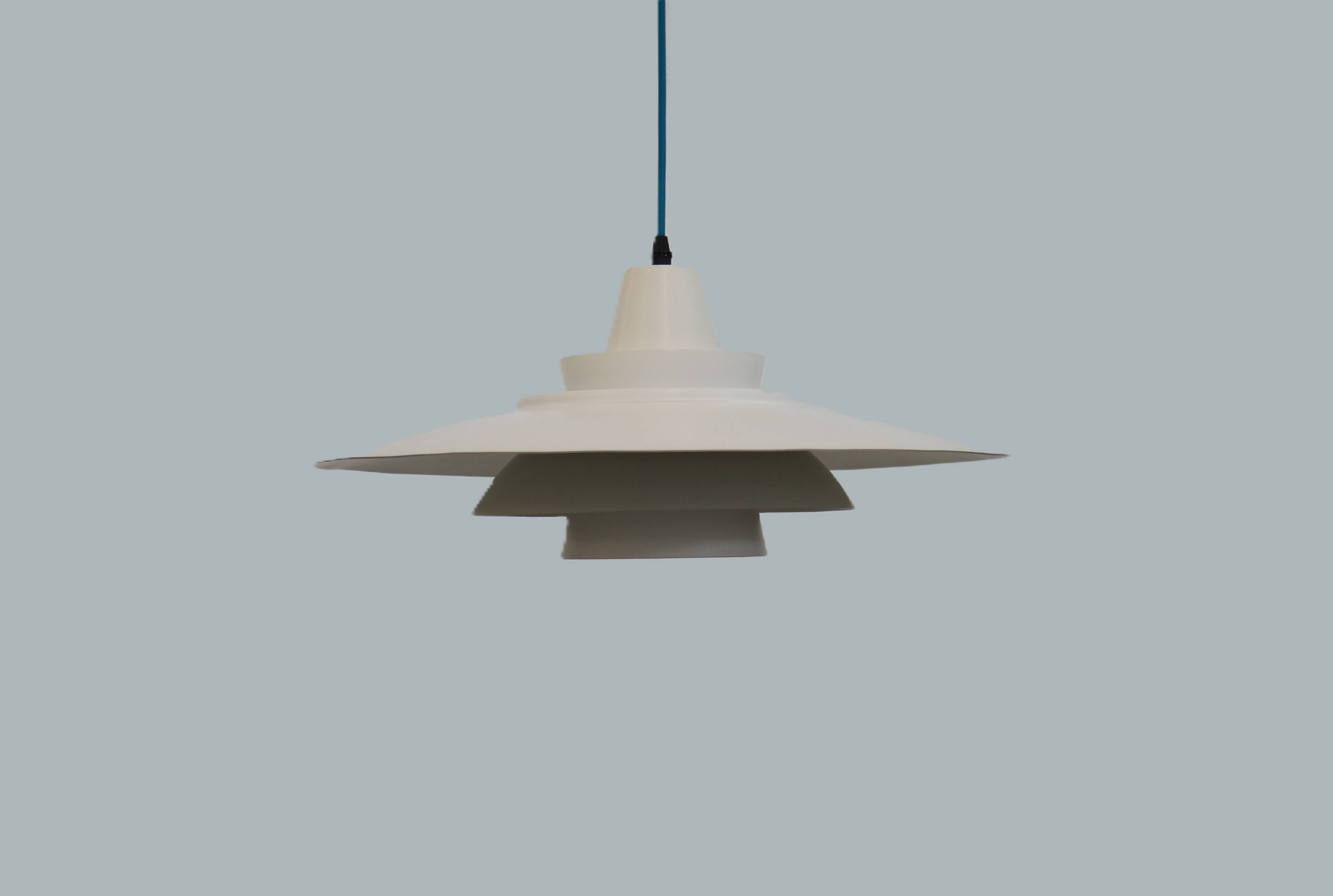 Vintage David Mogensen White Pendant Lamp, Super Light A/S, Danish Mid-Century
