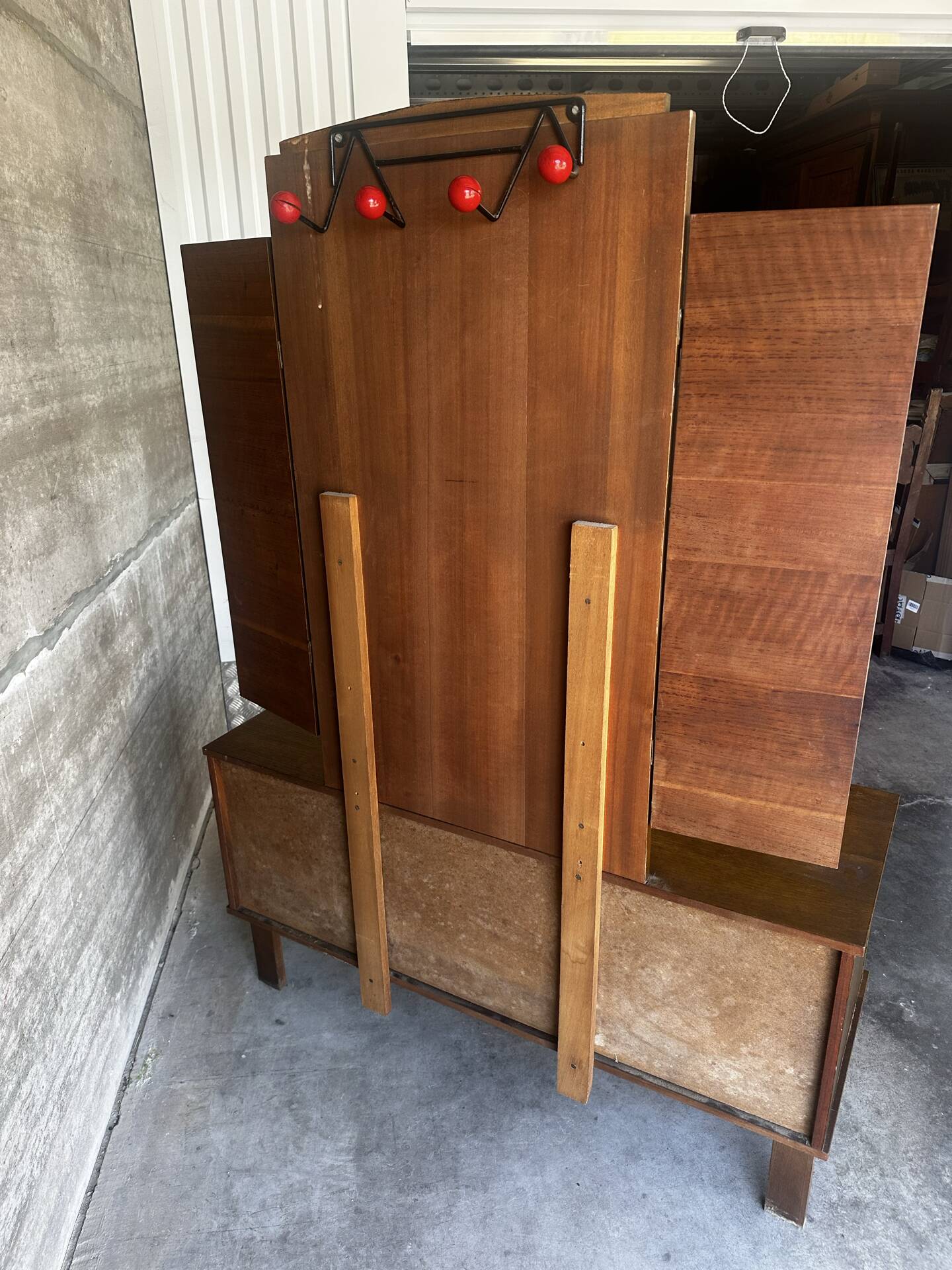 Coiffeuse vintage à miroir triptyque, années 1950