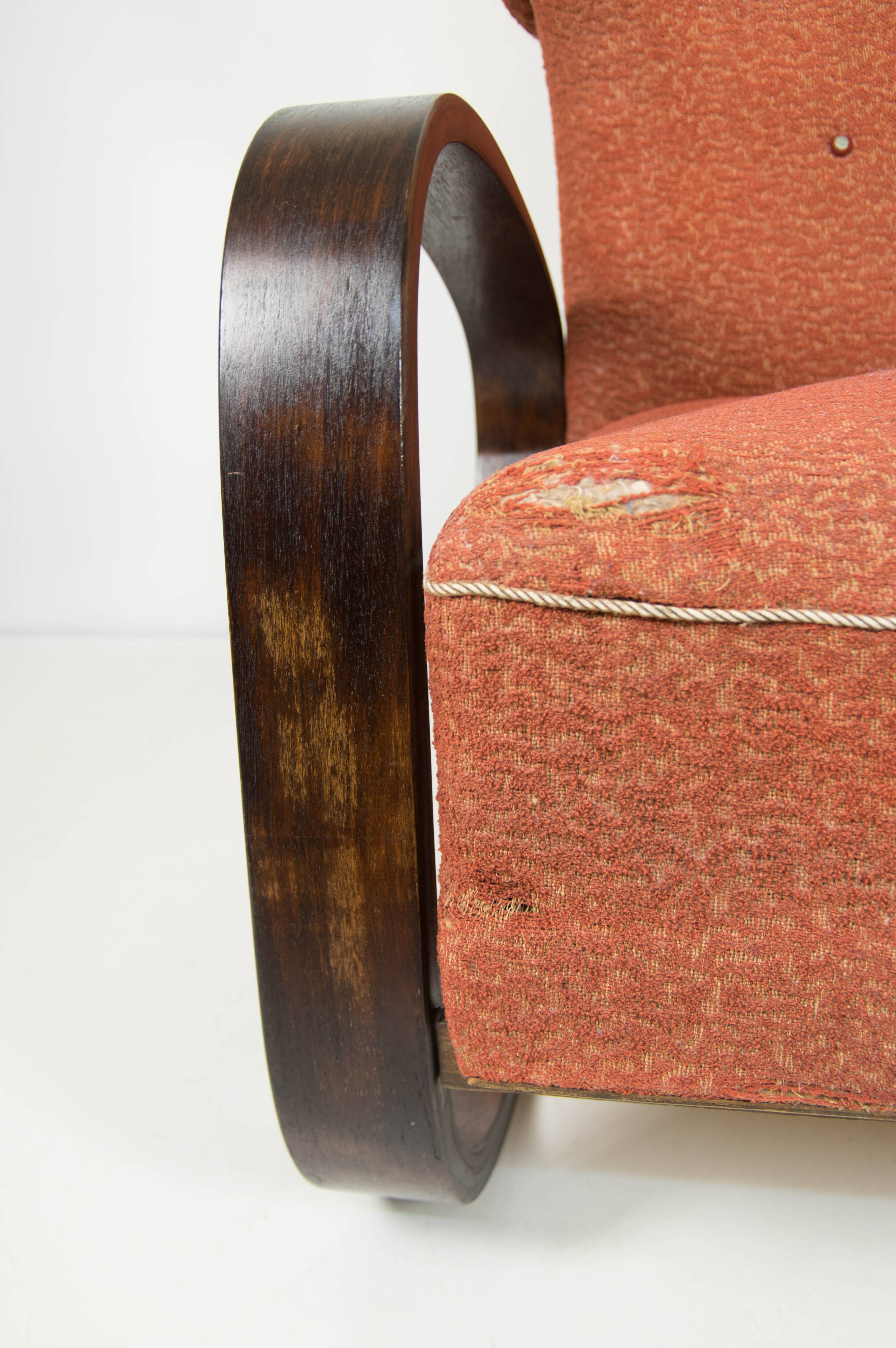 Rare Wingback Bentwood Tank Armchair by Navratil, Czechoslovakia, 1930s