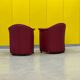 Red leather armchair on wheels, maison de sede. ( price for one )