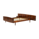 Scandinavian rosewood queen-size bed with bedside tables, Sannemanns, 1960s