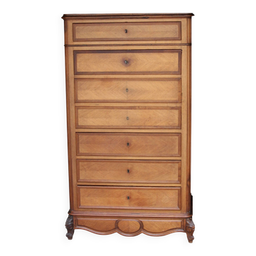 Magnificent 19th century secretary in walnut veneer.