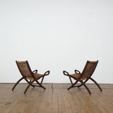 Set of two Gio Ponti “Ninfea” folding armchairs for Fratelli
