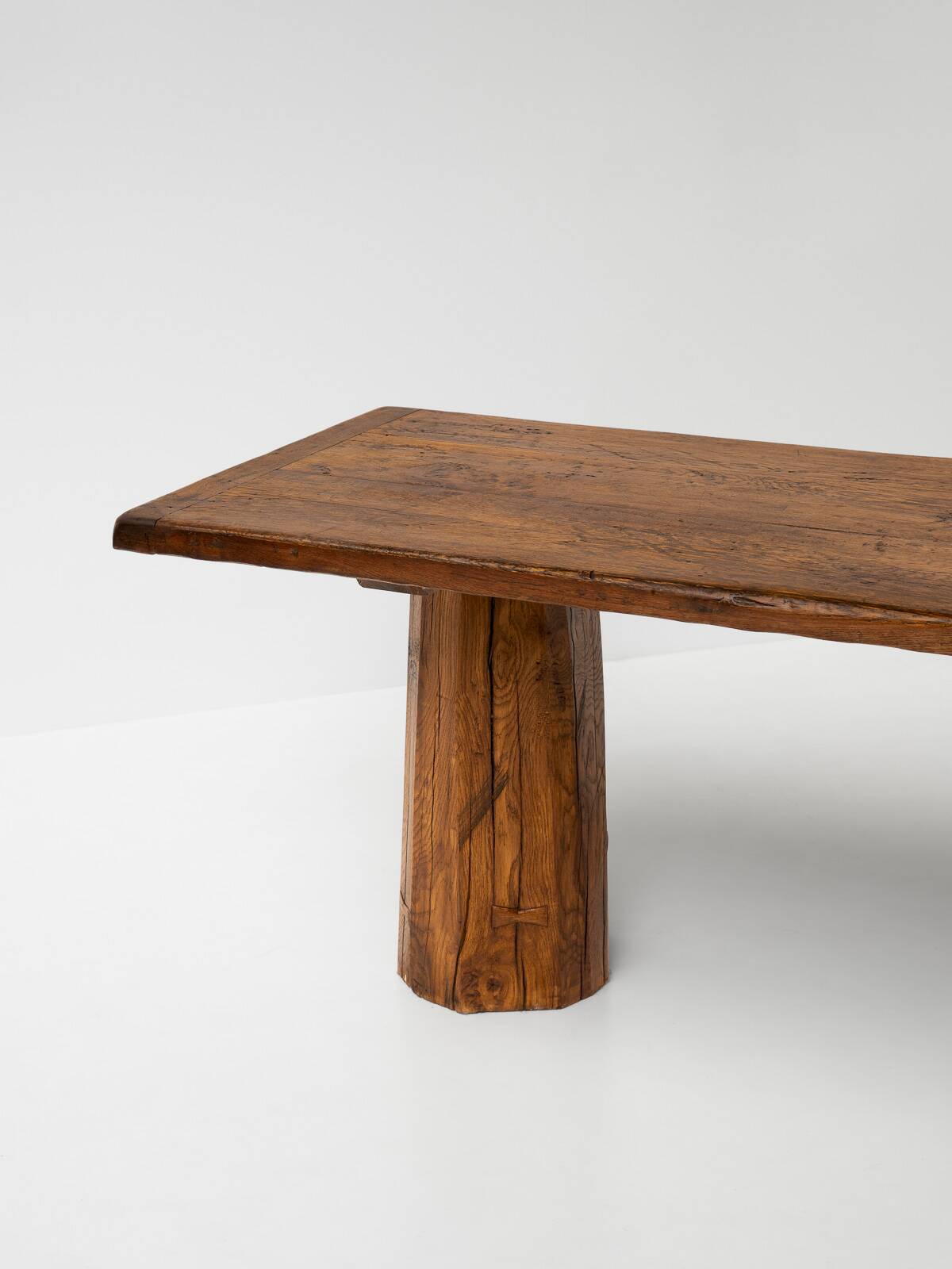 Sculptural Solid Oak Desk