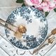Assiette montée ancienne en faïence terre de fer