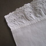 Old bolster case embroidered in cotton :180x41cm