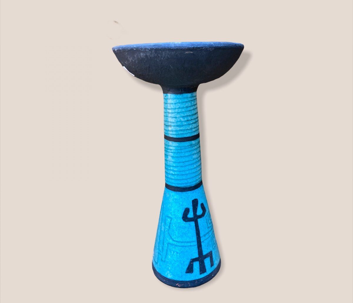 Modernist Ceramic Candle holder, Egyptian Inspired in The Taste Of Francine Delpierre