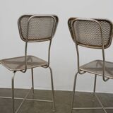 Vintage perforated metal chairs
