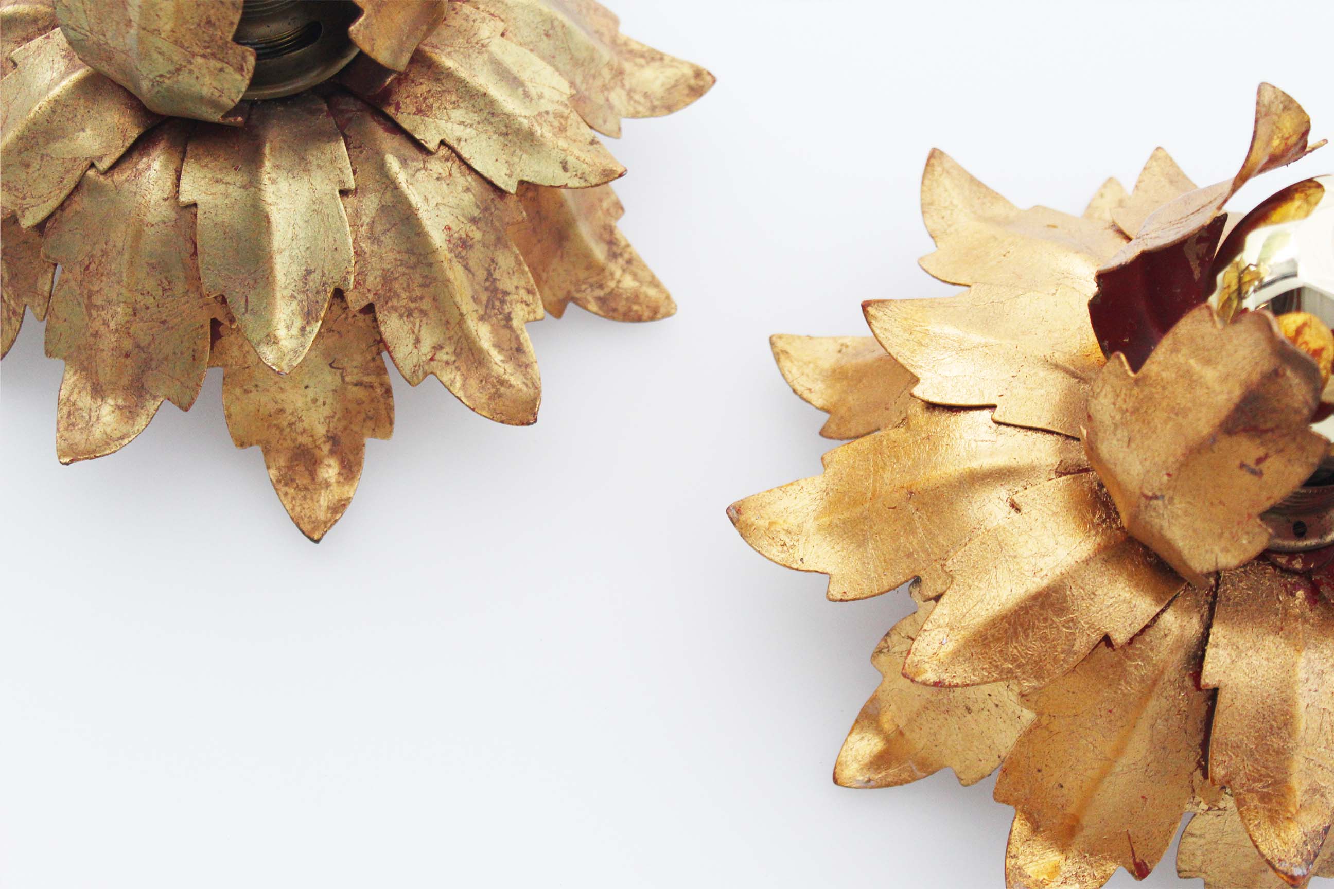 Set of three gilt Italian Florentine wall lights by Banci Firenze